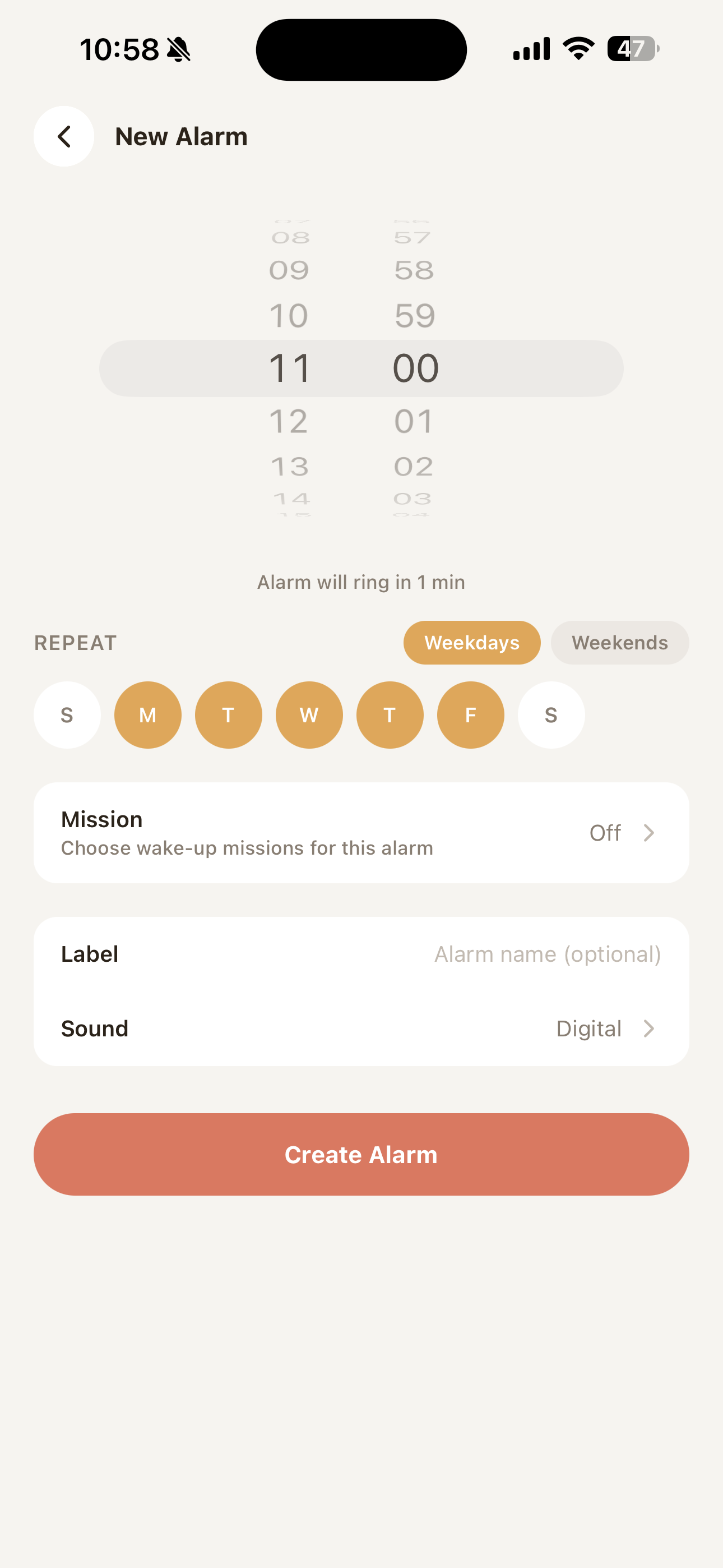 Create Alarm